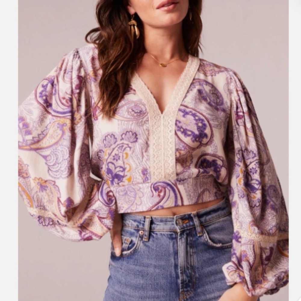 Band Of The Free Purple Paisley Women's Top